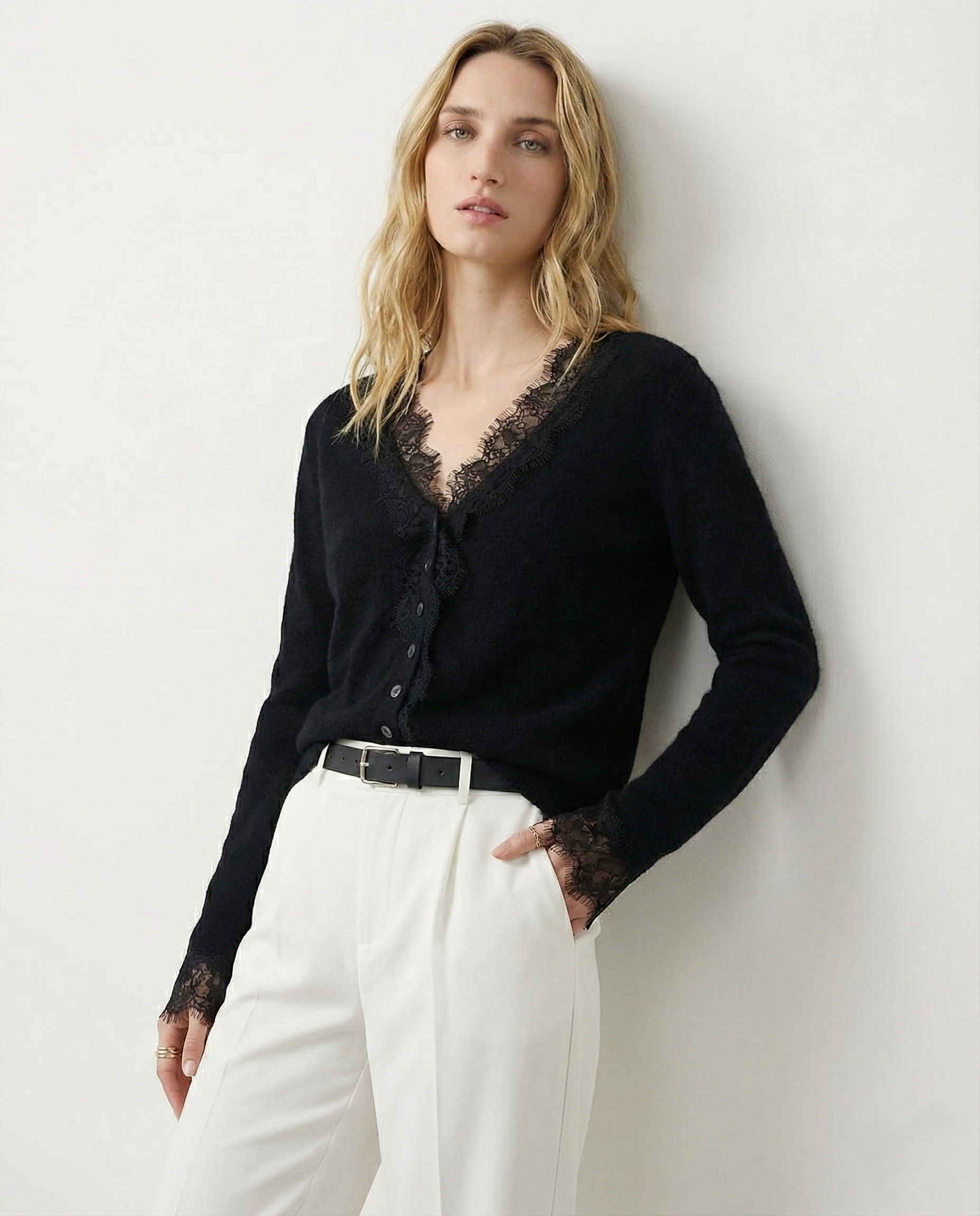 Lace Cashmere Cardigan (Women)