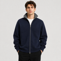 Stand Collar Knit Zip Cardigan