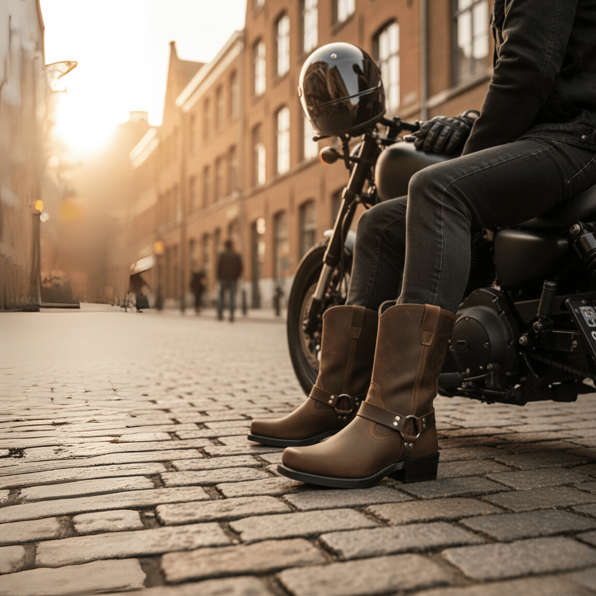 Harness Ankle Boots Leather-Look