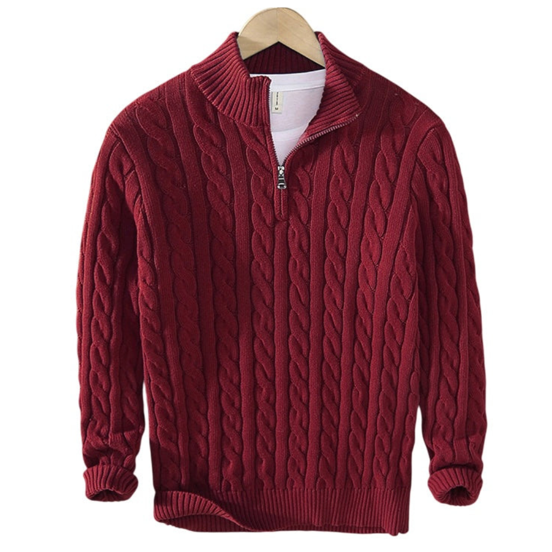Half zip ribbed sweater, product photo