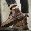 Waterproof hiking boots in brown, side view