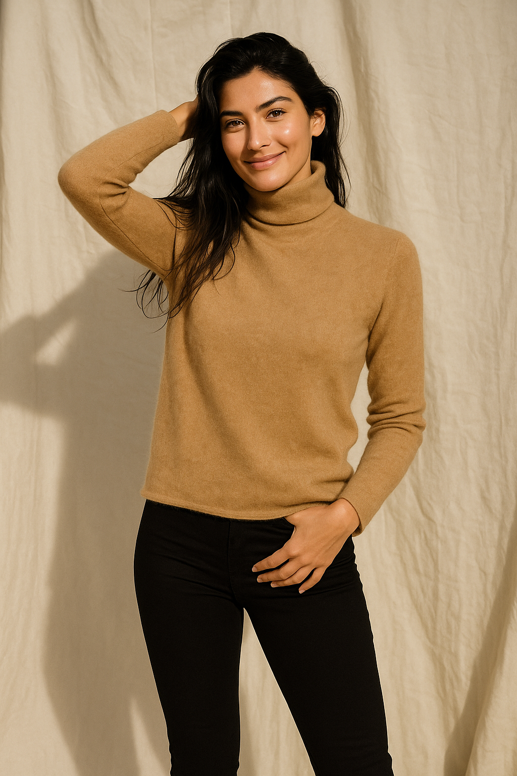 Cashmere Blend Turtleneck Sweater