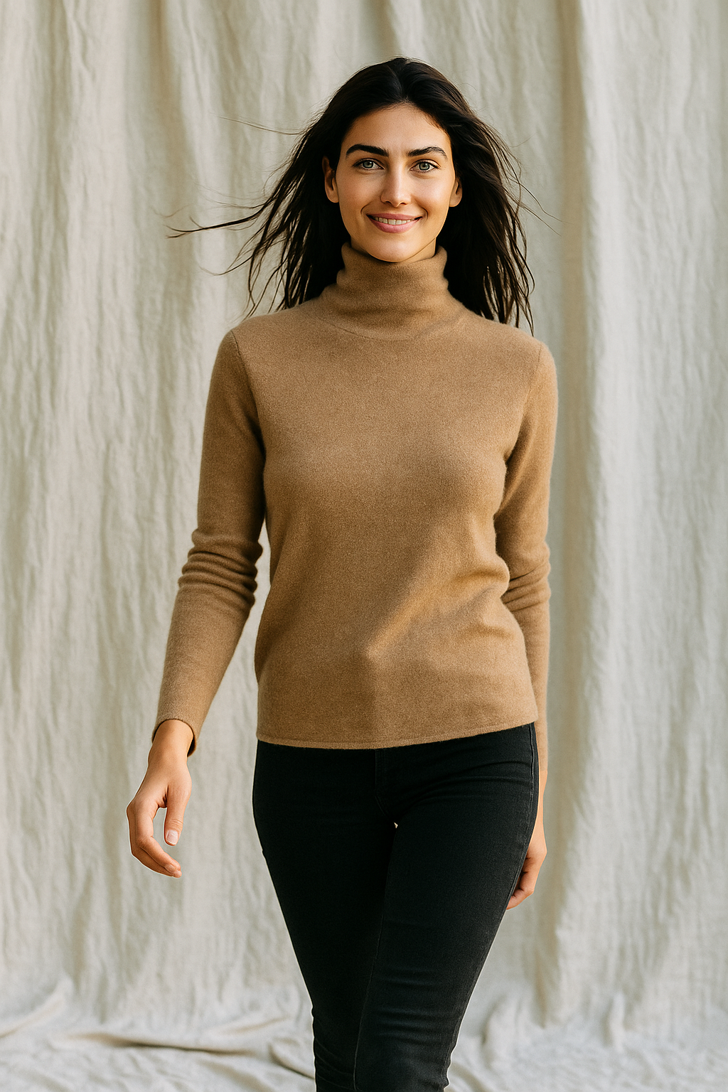 Cashmere Blend Turtleneck Sweater