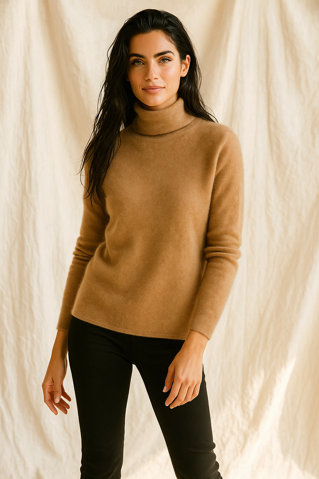 Cashmere Blend Turtleneck Sweater