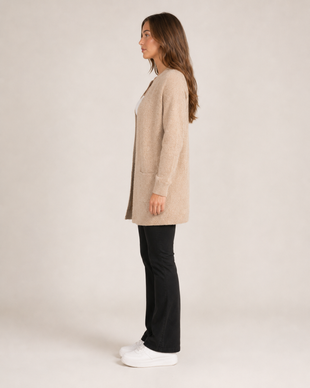 Longline Knitted Cardigan with Pockets