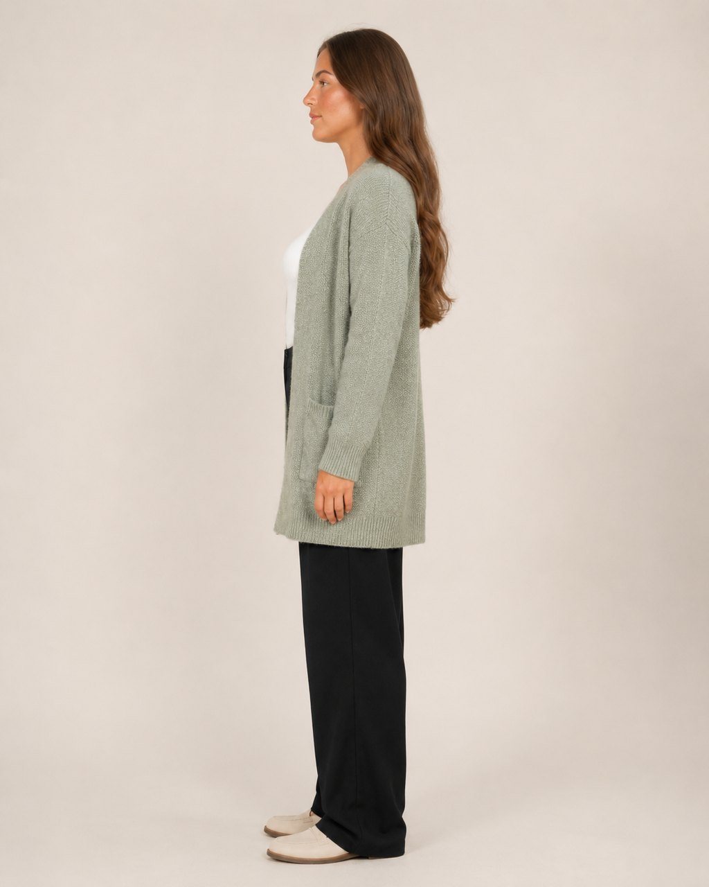 Longline Knitted Cardigan with Pockets