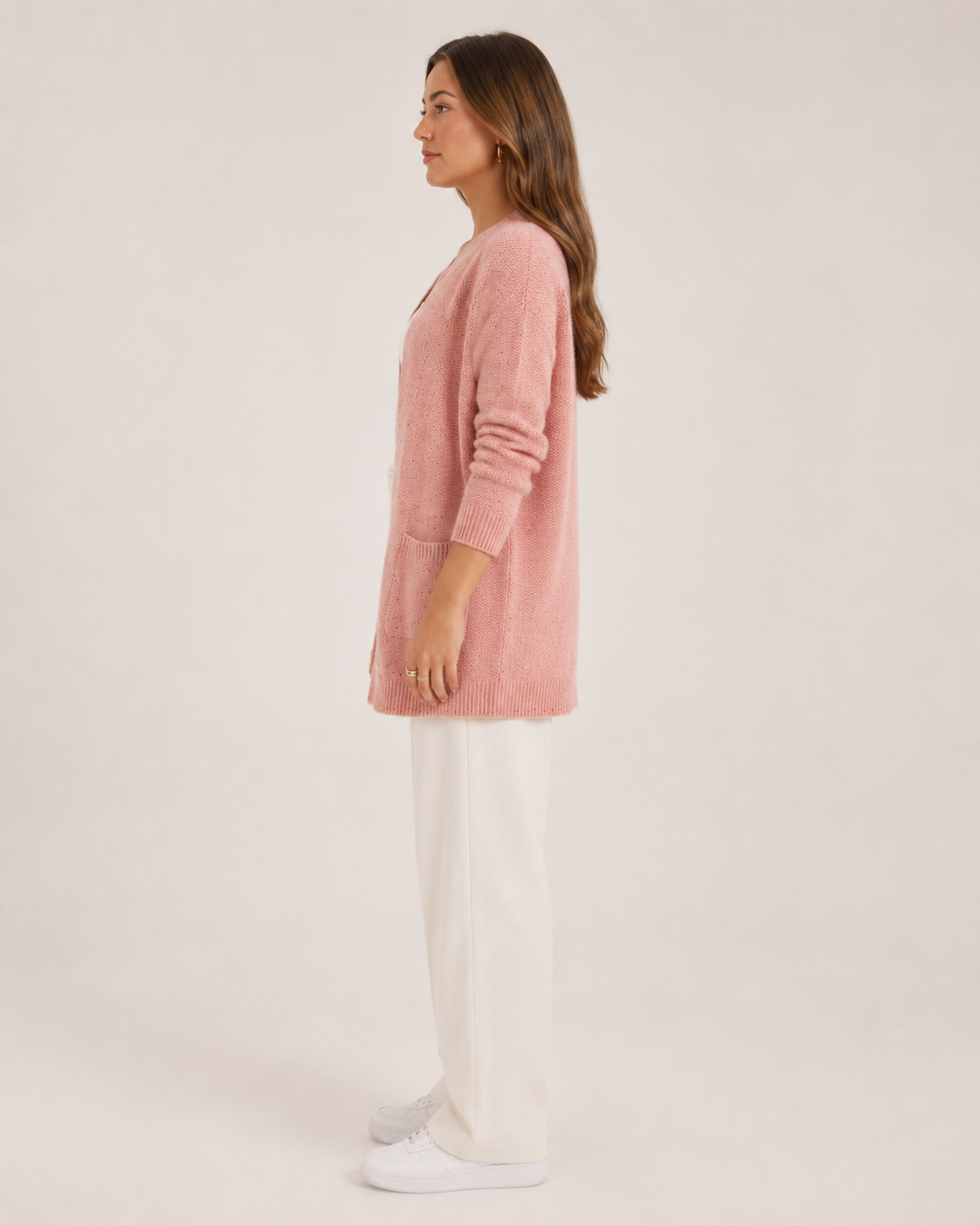 Longline Knitted Cardigan with Pockets