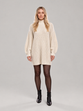 Oversized ribbed knit turtleneck sweater