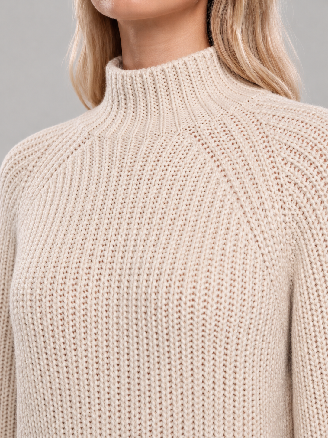 Turtleneck Sweater Oversized Ribbed Knit