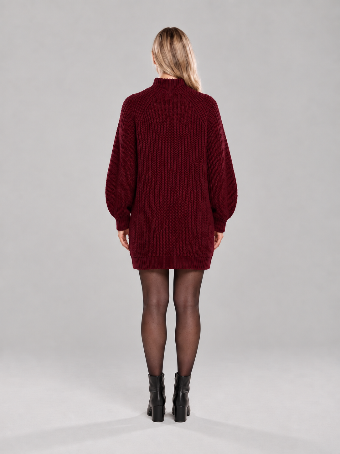 Turtleneck Sweater Oversized Ribbed Knit