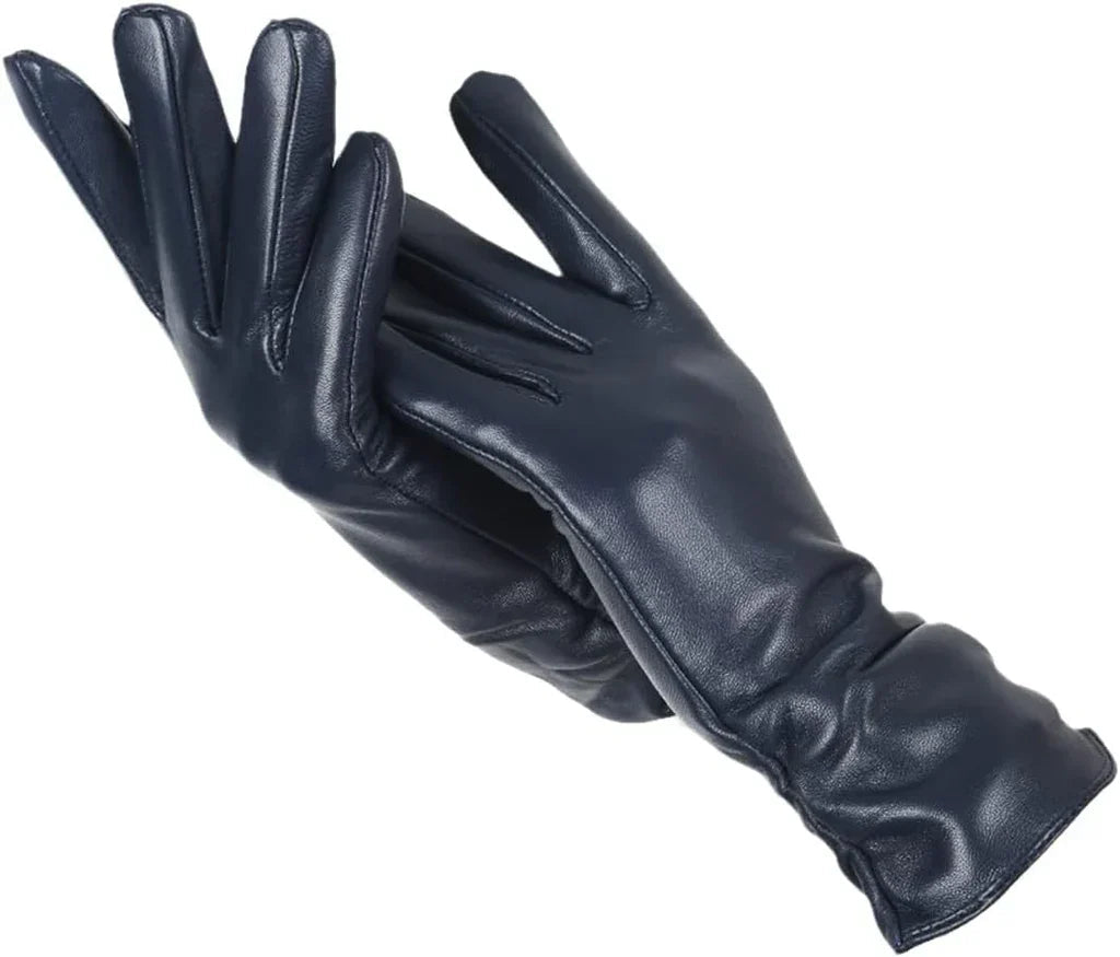 Classic Black Leather Gloves for Men and Women – Warm Winter Accessory 0