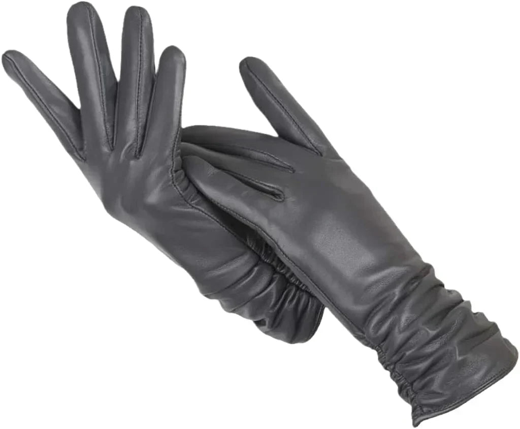 Classic Black Leather Gloves for Men and Women – Warm Winter Accessory 4