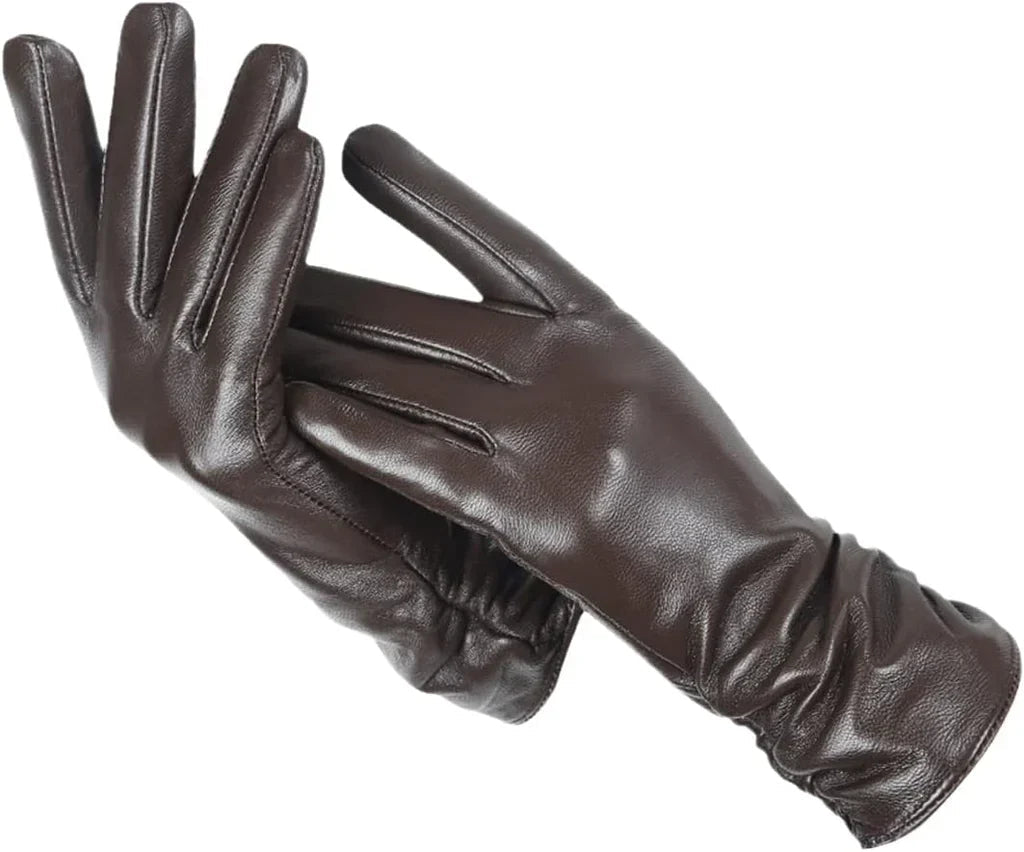 Classic Black Leather Gloves for Men and Women – Warm Winter Accessory 5