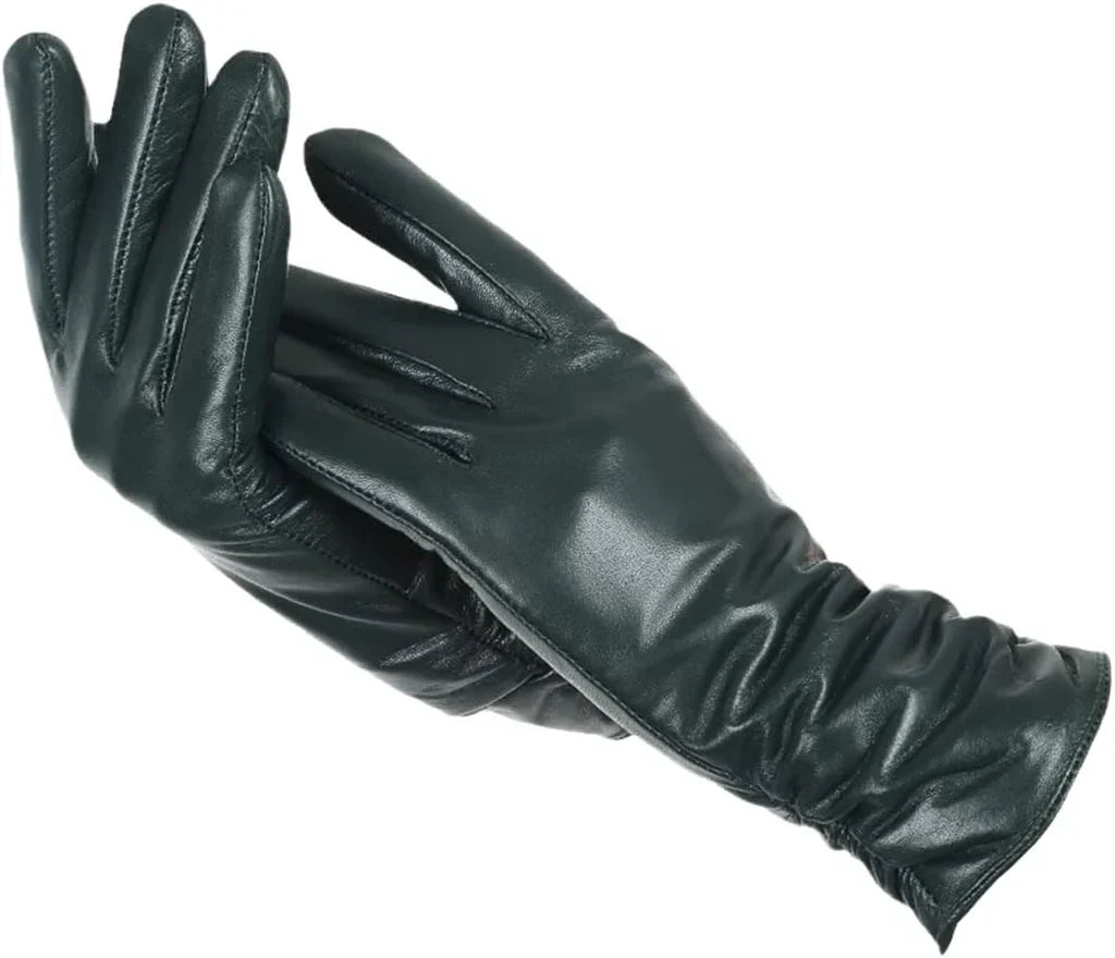 Classic Black Leather Gloves for Men and Women – Warm Winter Accessory 6