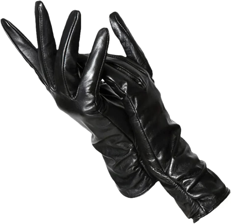 Classic Black Leather Gloves for Men and Women – Warm Winter Accessory 7