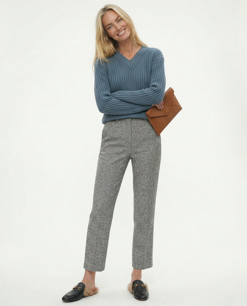 Classic Wool Trousers with High-Waist
