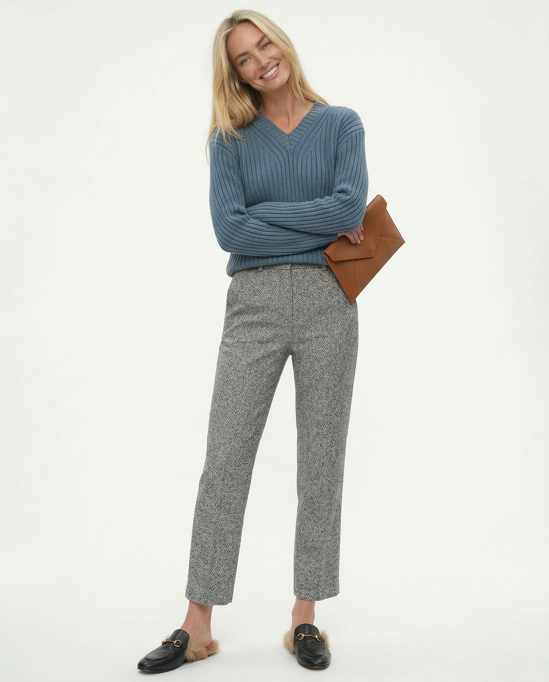 Classic Wool Trousers with High-Waist