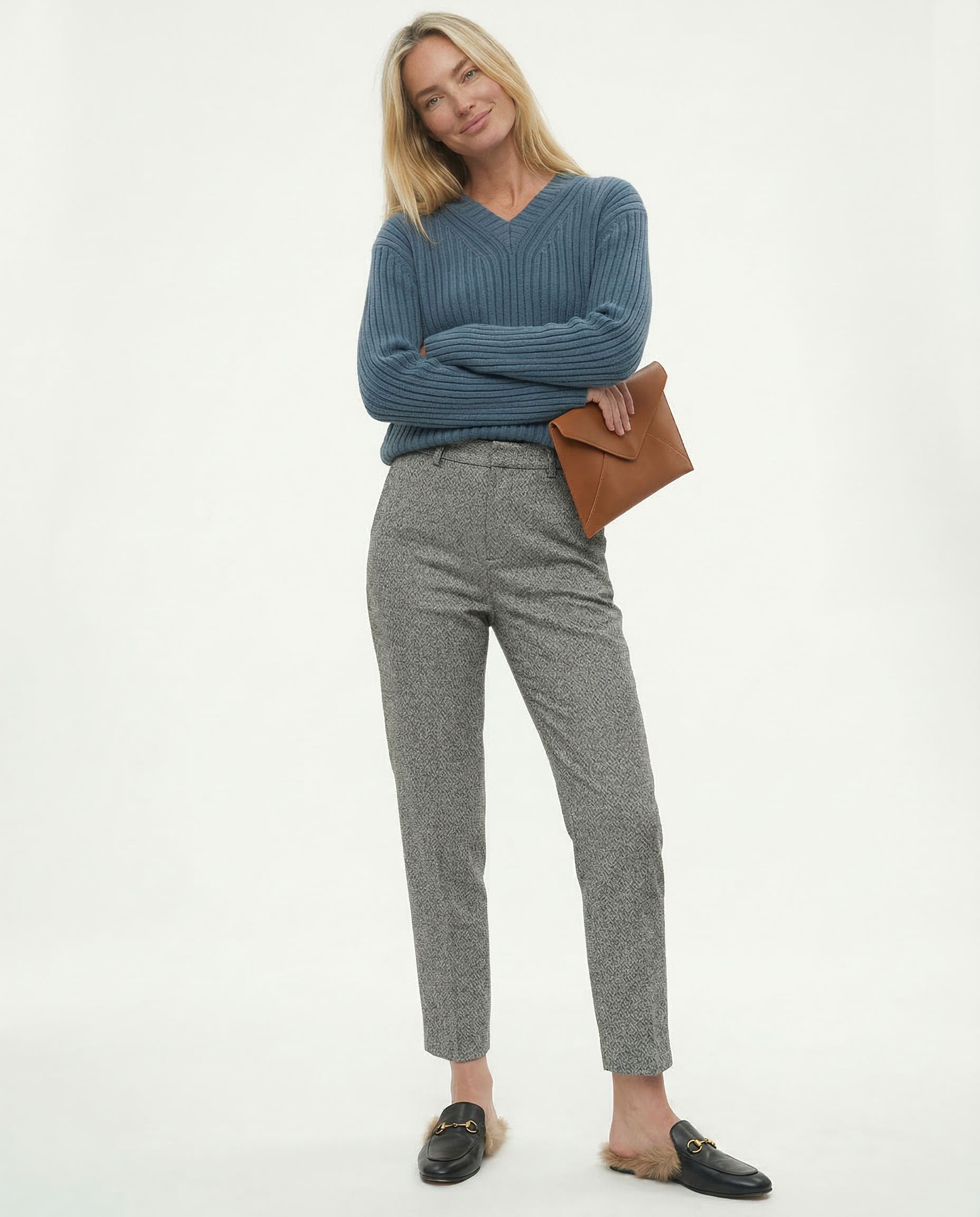 Classic Wool Trousers with High-Waist