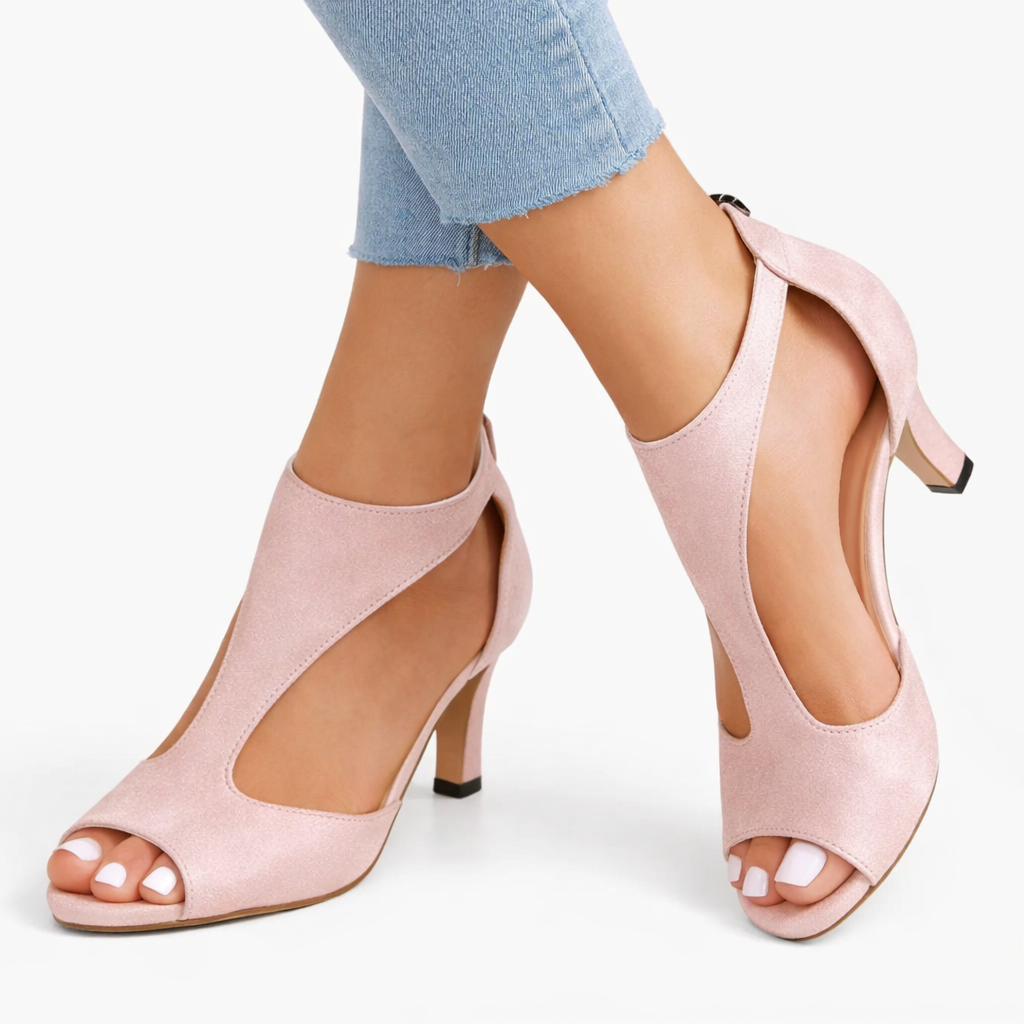 ComfortStep - Heeled Sandals with Cushioned Support & Elegant Cut-Out Design 0