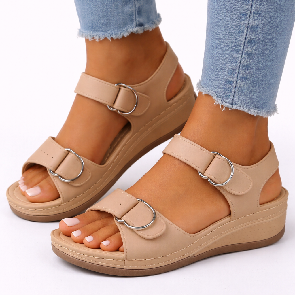 ComfortStride - Comfortable Walking Sandals with Cushioned Footbed & Wedge Heel 0