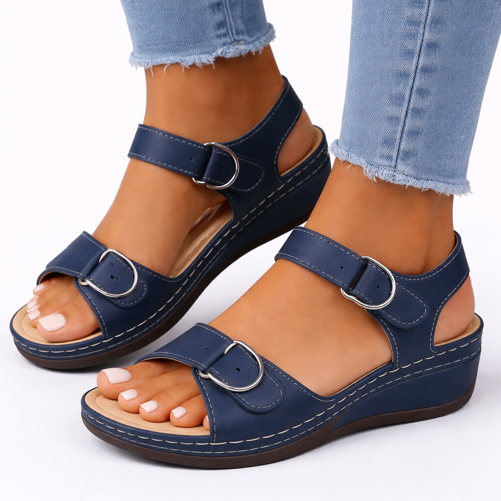 ComfortStride - Comfortable Walking Sandals with Cushioned Footbed & Wedge Heel 1