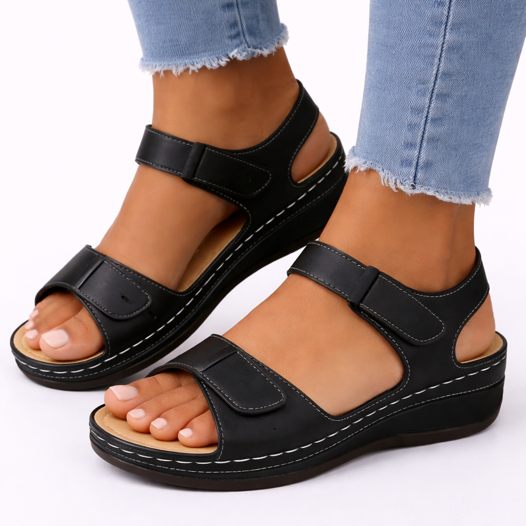 ComfortStride - Comfortable Walking Sandals with Cushioned Footbed & Wedge Heel 2
