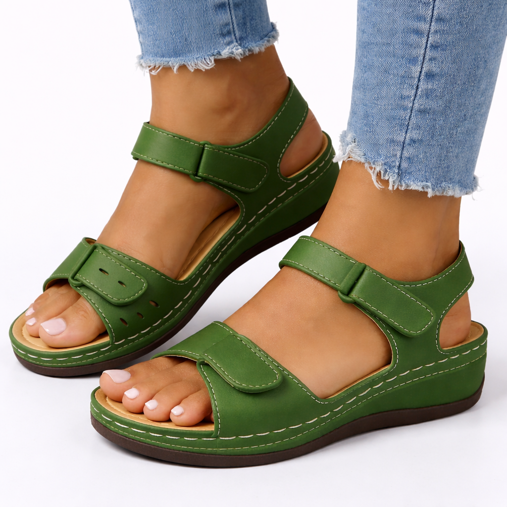 ComfortStride - Comfortable Walking Sandals with Cushioned Footbed & Wedge Heel 3