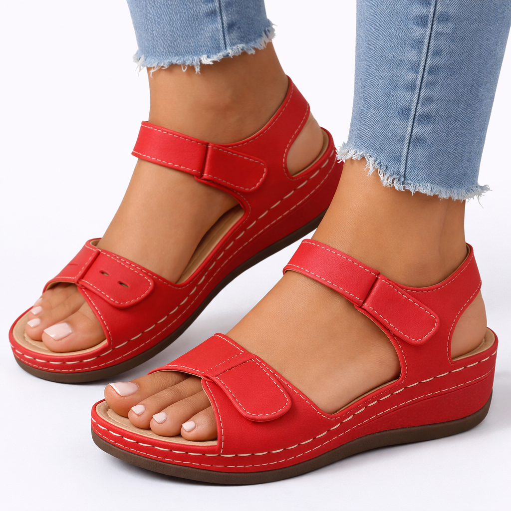 ComfortStride - Comfortable Walking Sandals with Cushioned Footbed & Wedge Heel 4