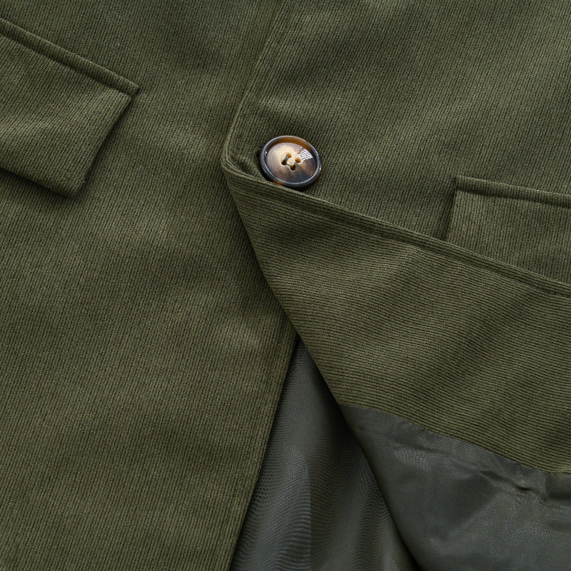 Corduroy Short Coat Stand Collar