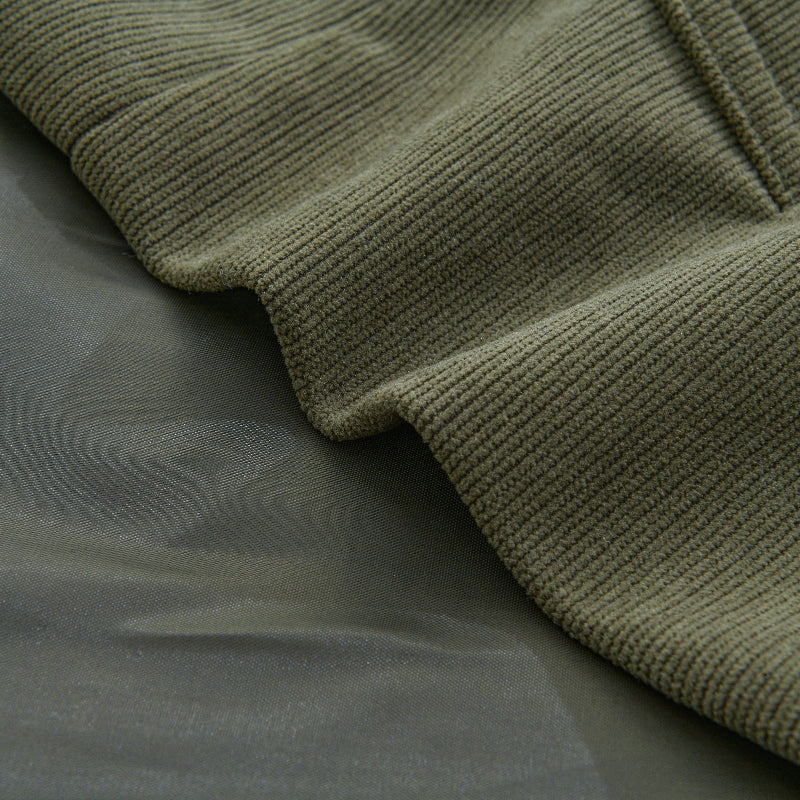 Corduroy Short Coat Stand Collar