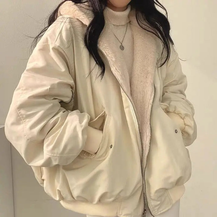 Double Layer Winter Jacket Oversized Sherpa