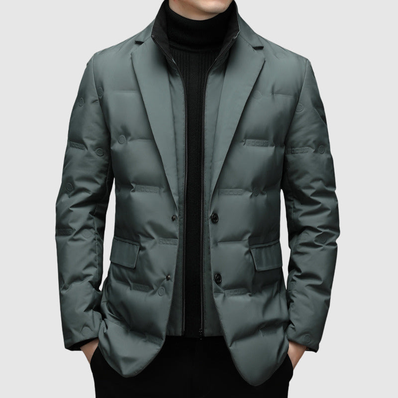 Premium Duvet Jacket with Elegant Lapel Collar