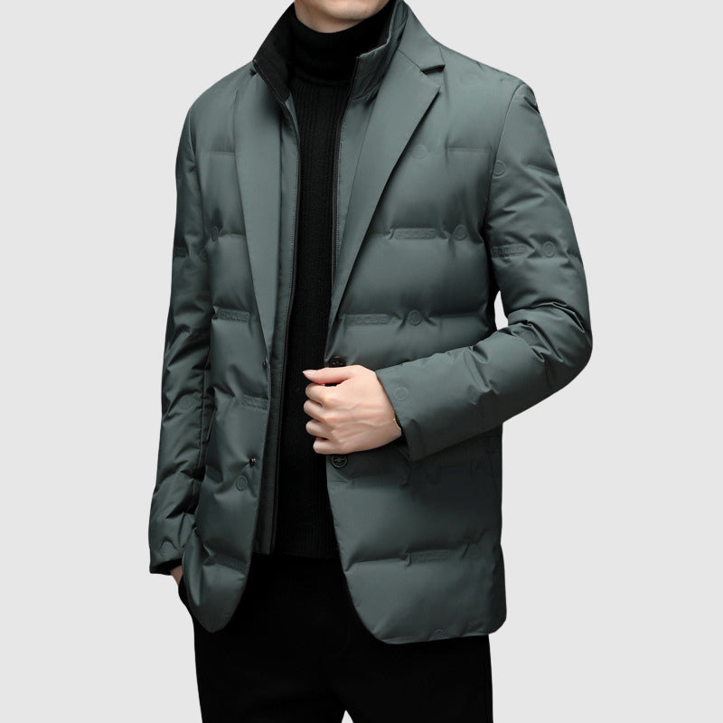 Premium Duvet Jacket with Elegant Lapel Collar