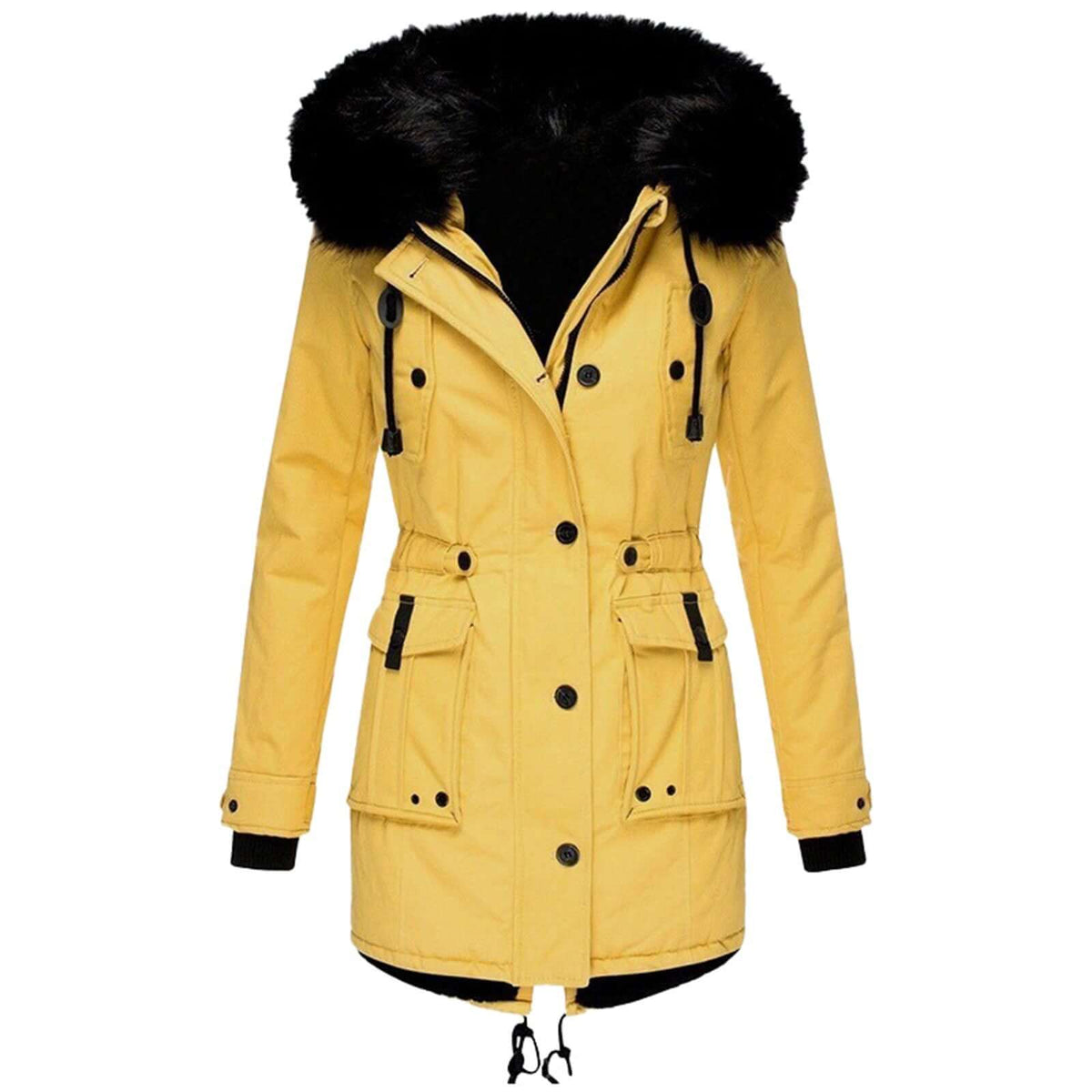 Winter Coat Thick Padding Multiple Pockets