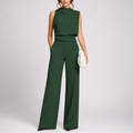 Elegant Sleeveless Jumpsuit - High Neckline & Wide-Leg Trousers for Effortless Style 0