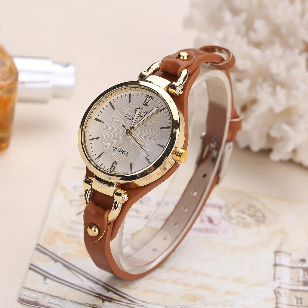 Elegant Vintage-Inspired Quartz Wristwatch with Gold-Tone Frame & Adjustable Bracelet 2