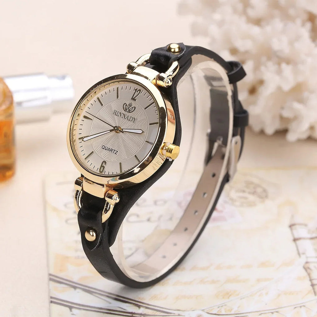 Elegant Vintage-Inspired Quartz Wristwatch with Gold-Tone Frame & Adjustable Bracelet 7