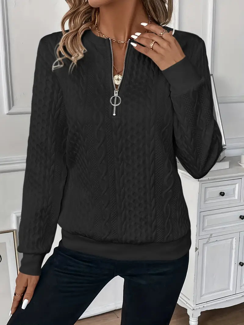 Zip Neck Pullover Soft Comfort