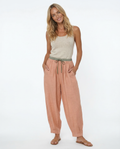 Linen Pants With Relaxed Tapered Fit