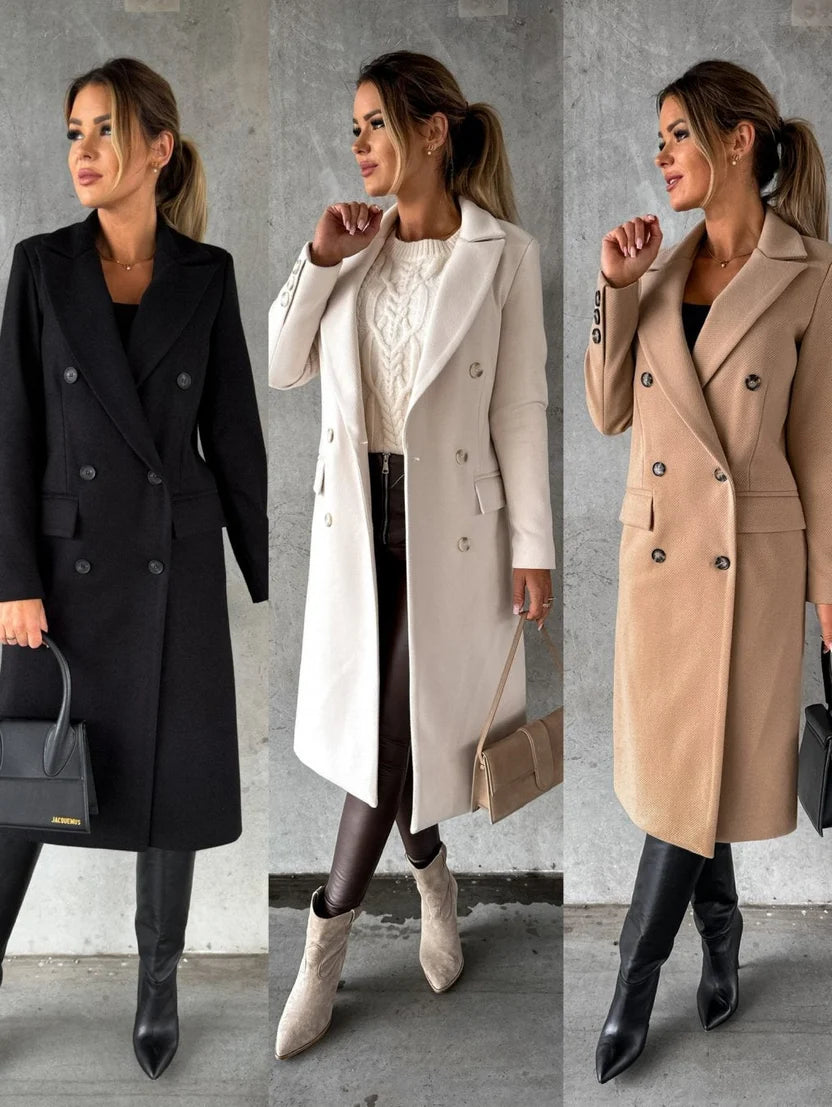 Double-Breasted Coat Structured Winter Sleeves