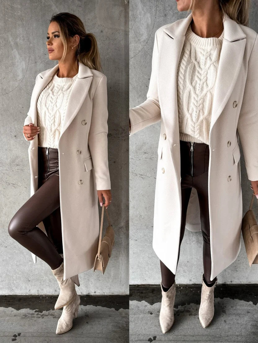 Double-Breasted Coat Structured Winter Sleeves