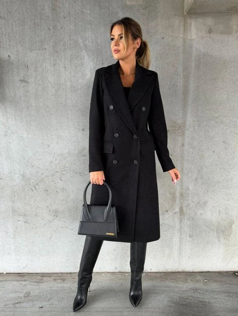 Double-Breasted Coat Structured Winter Sleeves