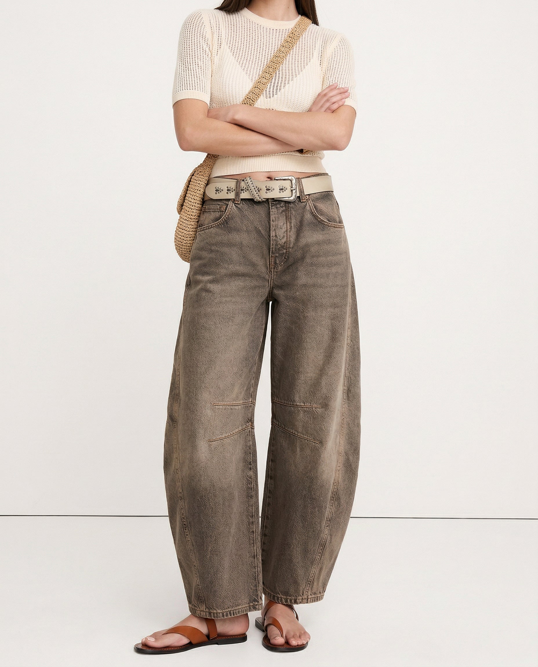 Barrel-Leg Denim Jeans
