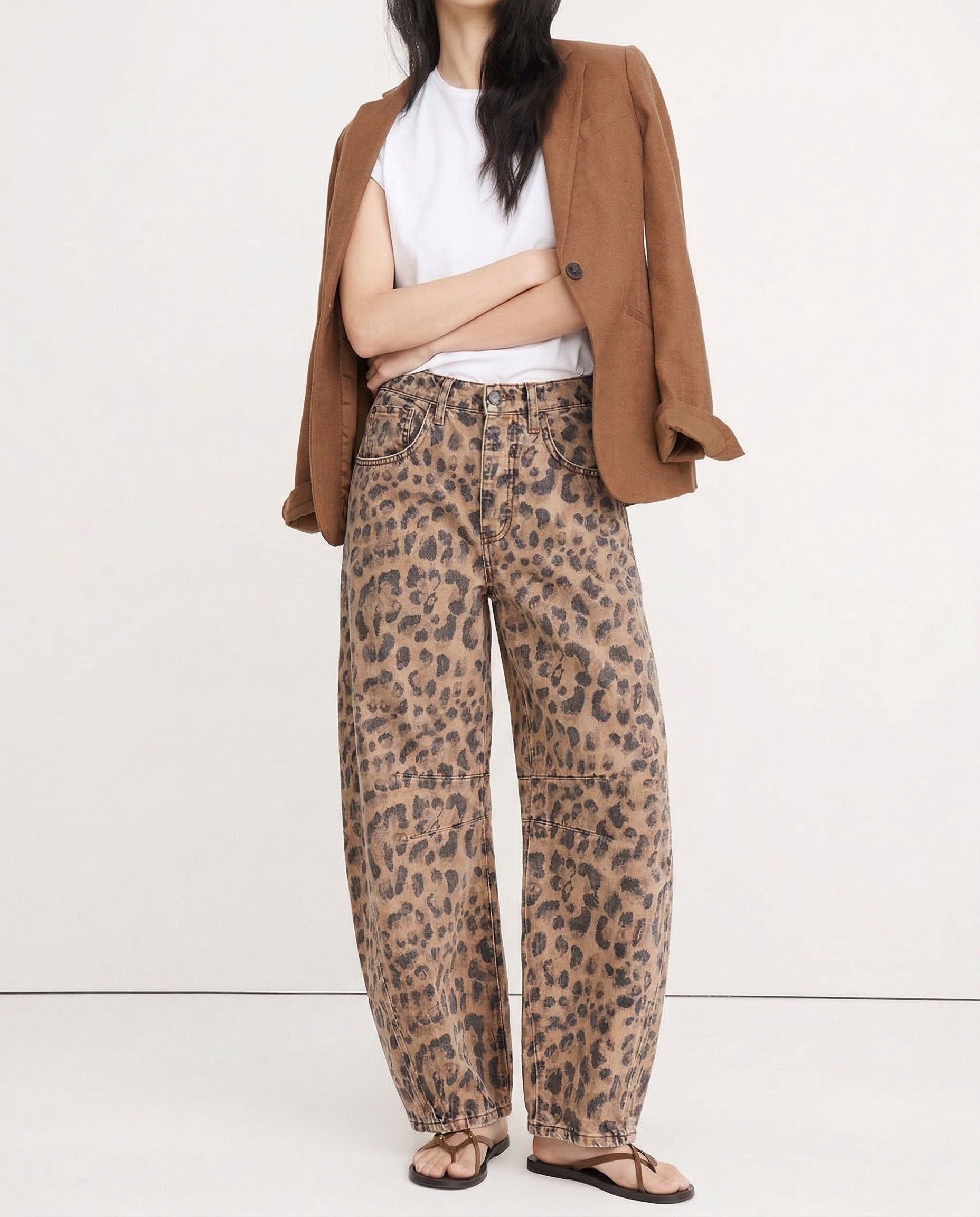 Barrel-Leg Denim Jeans