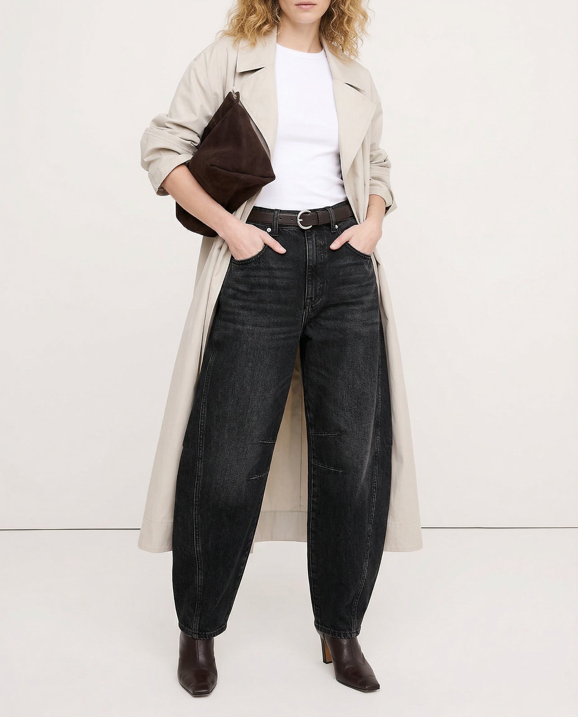 Barrel-Leg Denim Jeans