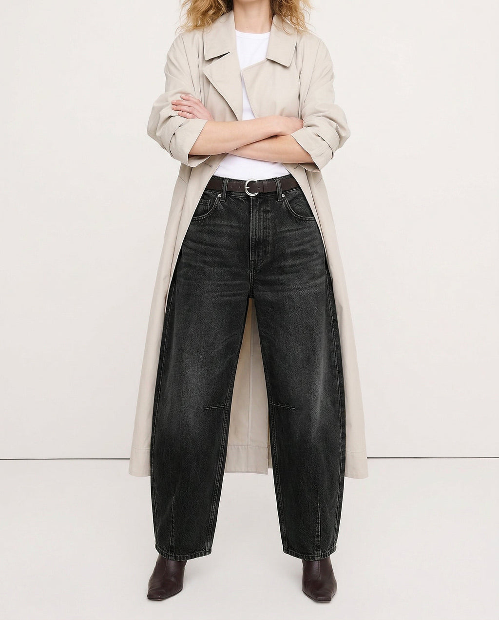 Barrel-Leg Denim Jeans