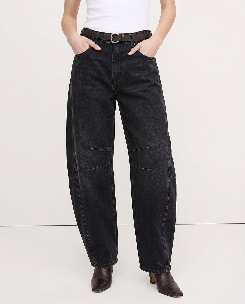 Barrel-Leg Denim Jeans