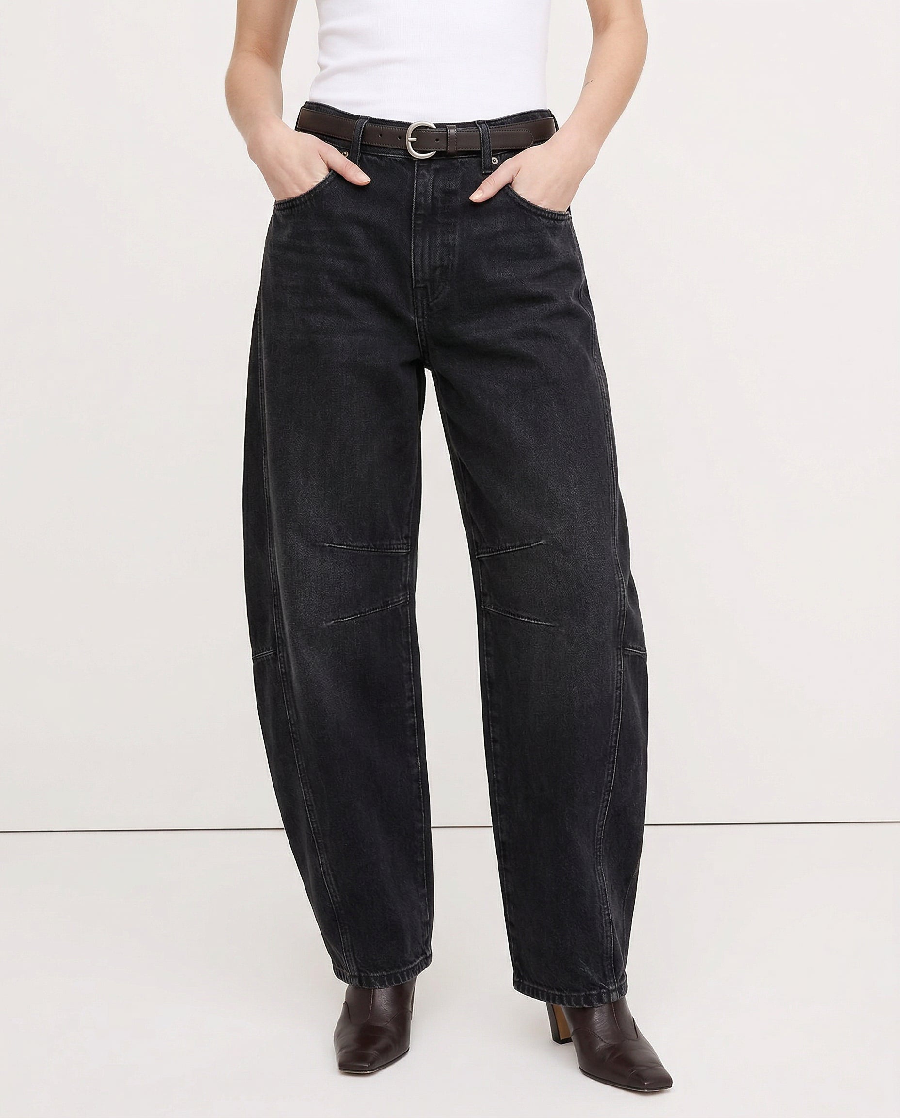 Barrel-Leg Denim Jeans