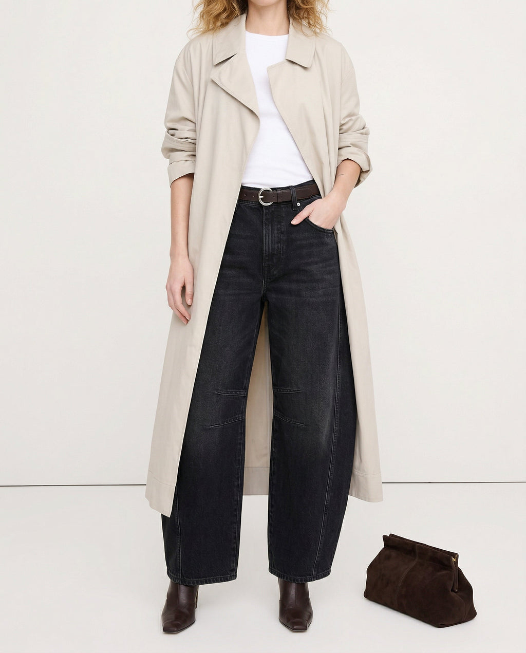 Barrel-Leg Denim Jeans