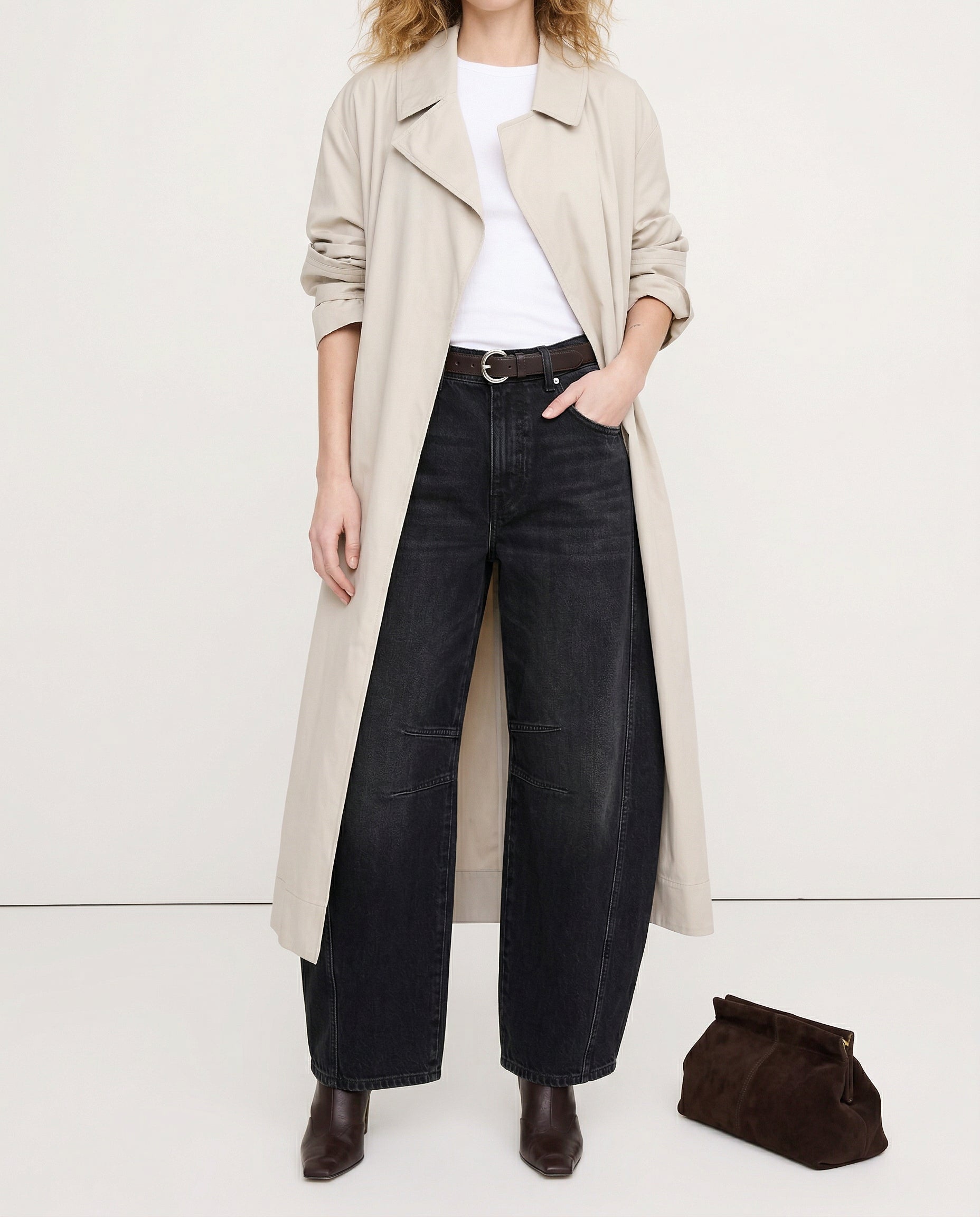 Barrel-Leg Denim Jeans